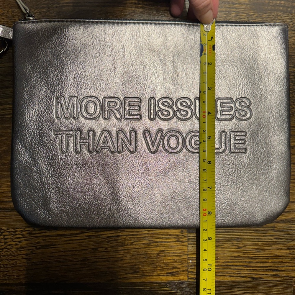 Metallic Silver Pouch with Text - Picture 5 of 5